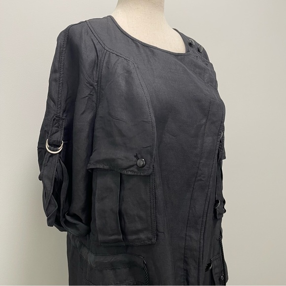 Vintage 3.1 Phillip Lim Linen Blend Utility Jacket, Black, 0 - Picture 5 of 14